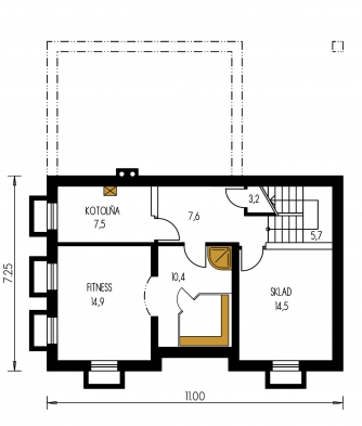 Grundriss des Untergeschosses - BUNGALOW 78